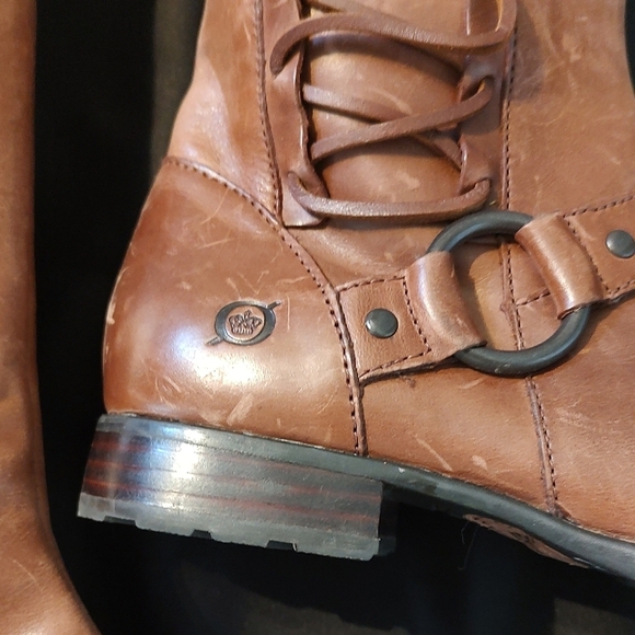 Born Brown Distressed Leather Lace-Up Knee High Boots SZ 6.5 - Picture 3 of 12